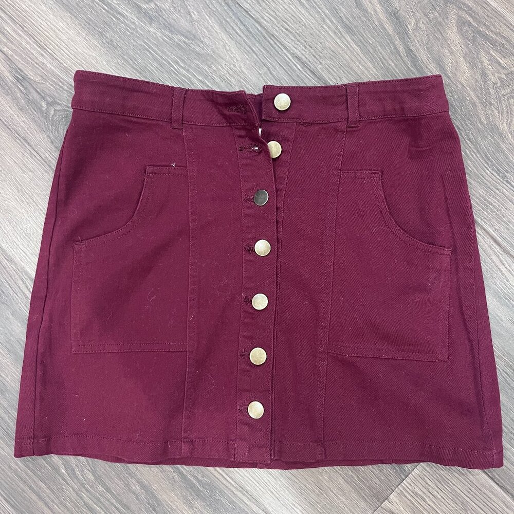 Altard State jean skirt Burgundy Size Medium